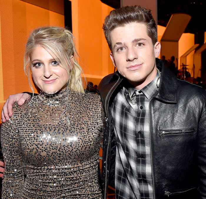 Meghan Trainor and Charlie Puth attend the 2015 American Music Awards.