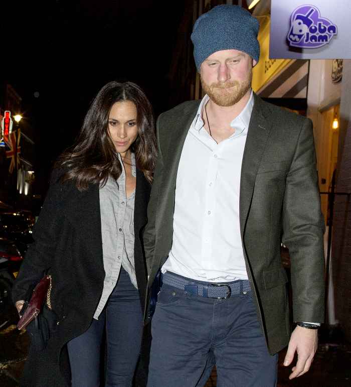 Prince Harry of Wales and Meghan Markle hold hands together on a date night while out in London, England on February 3, 2017.