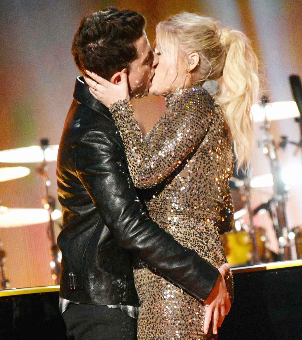 Charlie Puth and Meghan Trainor kiss at 2015 AMAs