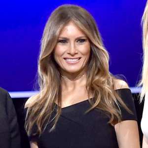 Melania Trump comes on stage at the end of the first presidential debate at Hofstra University in Hempstead, New York on September 26, 2016.