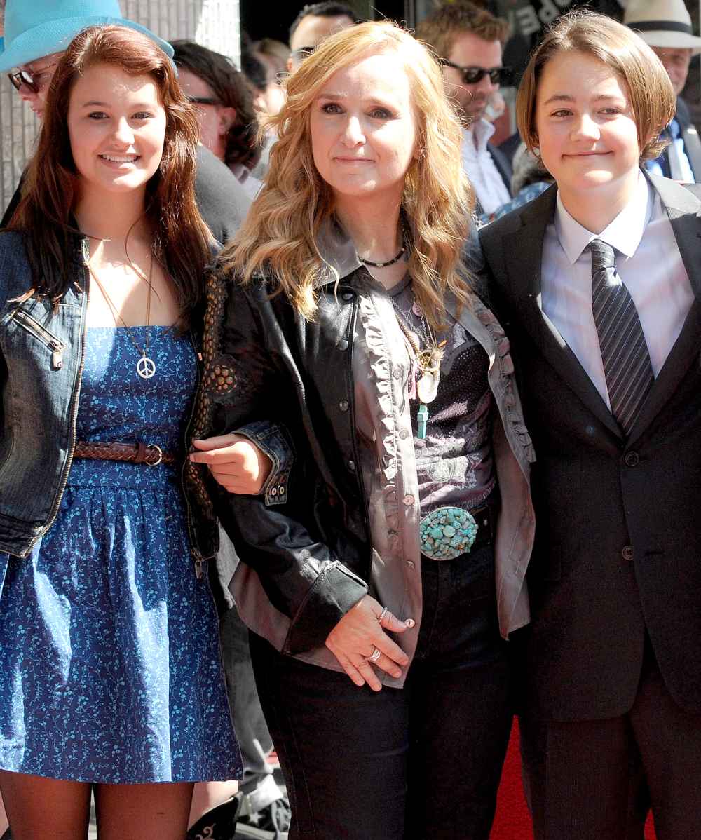 Melissa Etheridge, Bailey Jean Cypher and Beckett Cypher attend Etheridge's Hollywood Walk of Fame Induction Ceremony in Hollywood on September 27, 2011.
