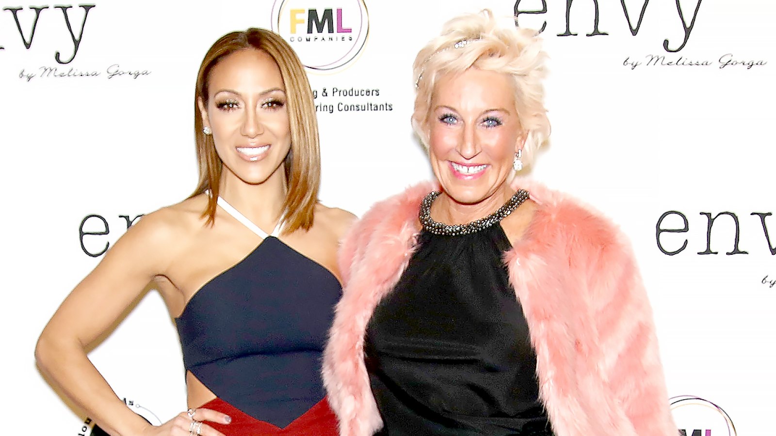Melissa Gorga (L) and Jackie Beard Robinson attend the grand opening of envy by Melissa Gorga Boutique at envy by Melissa Gorga Boutique on January 14, 2016 in Montclair, New Jersey.