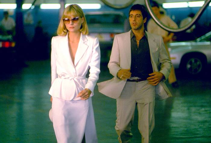 Michelle Pfeiffer and Al Pacino in 1983's Scarface.