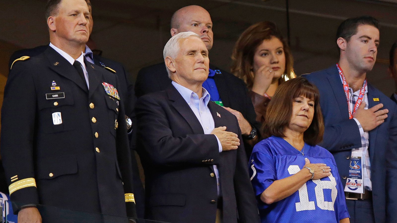 Mike Pence, Karen Pence, NFL, Indianapolis Colts, National Anthem, Kneel