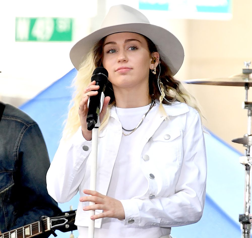Miley Cyrus performs on NBC's "Today" at Rockefeller Plaza on May 26, 2017 in New York City.