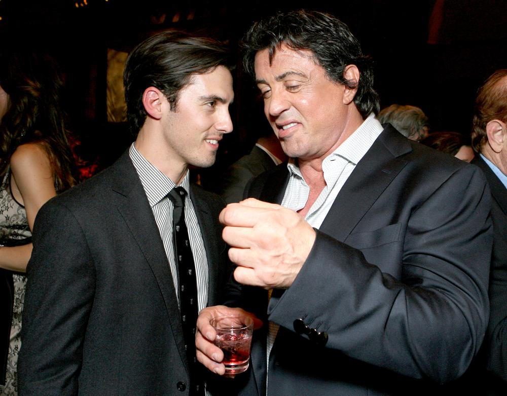 Milo Ventimiglia and Sylvester Stallone at the world premiere of 'Rocky Balboa' at Grauman's Chinese Theater in Hollywood in 2006.