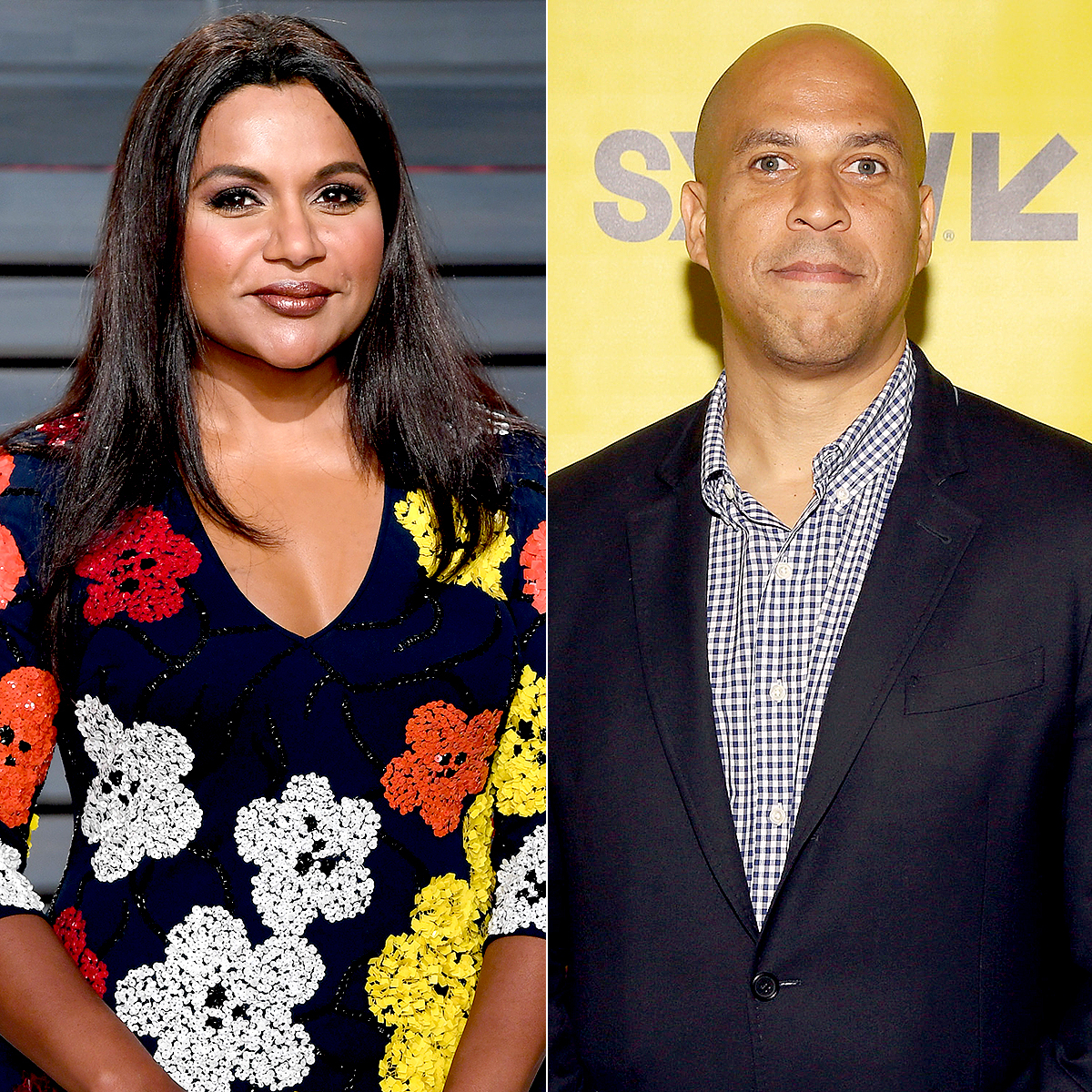 Mindy Kaling and Cory Booker