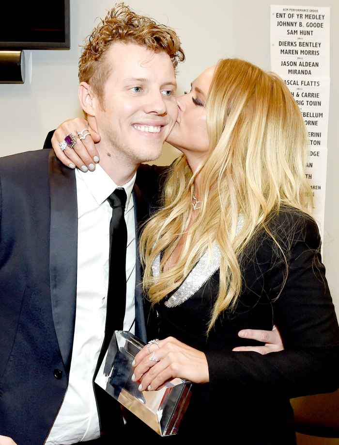 Anderson East and Miranda Lambert backstage during the 52nd Academy Of Country Music Awards at T-Mobile Arena on April 2, 2017 in Las Vegas, Nevada.