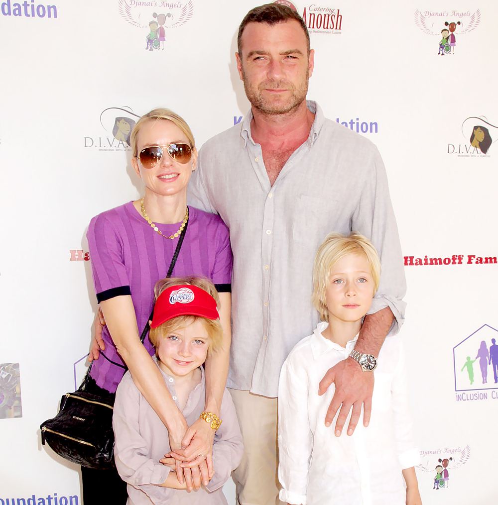 Naomi Watts and Liev Schreiber with their sons Samuel Kai Schreiber and Alexander Pete Schreiber attend Djanai's Angels Special Needs Family Prom supporting inCLUSION Clubhouse with the cast of "Ray Donovan" at Le Foyer Ballroom on March 28, 2015 in North Hollywood, California.