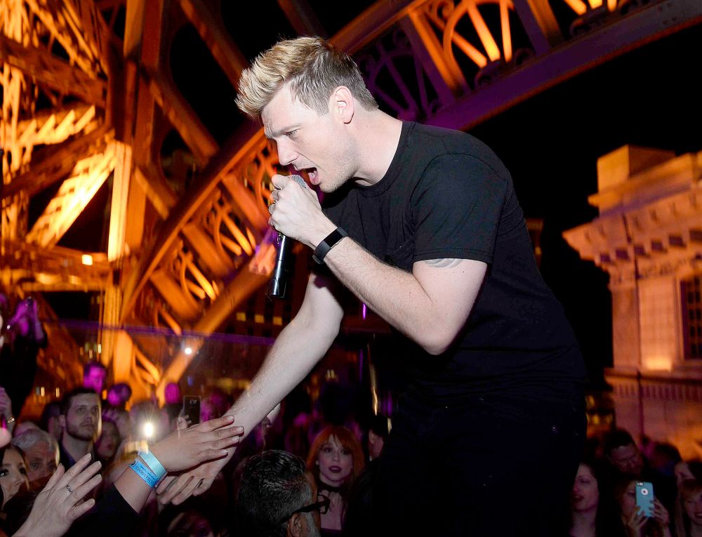 Nick Carter performs at an afterparty.