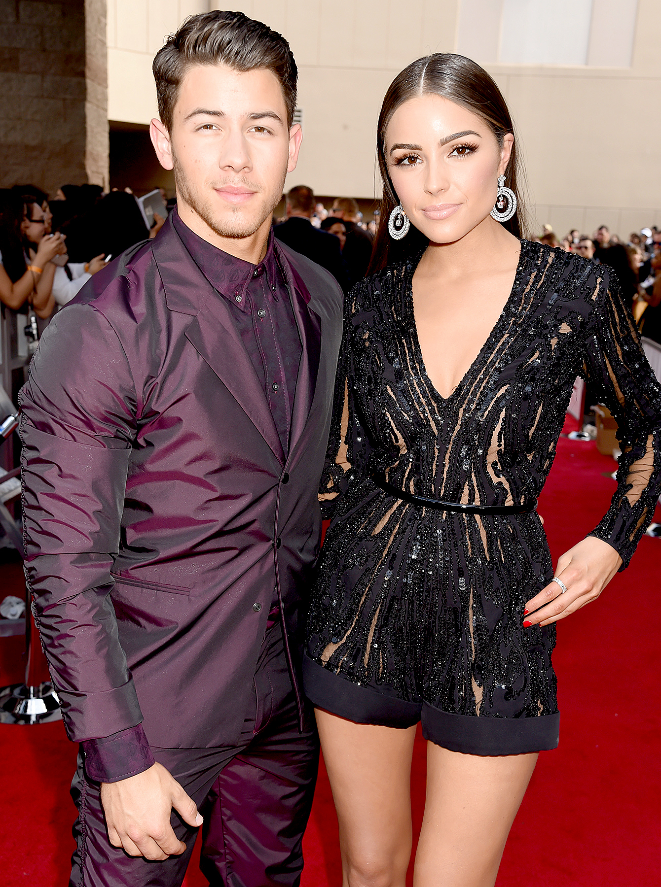 Nick Jonas and Olivia Culpo attend the 2015 Billboard Music Awards.