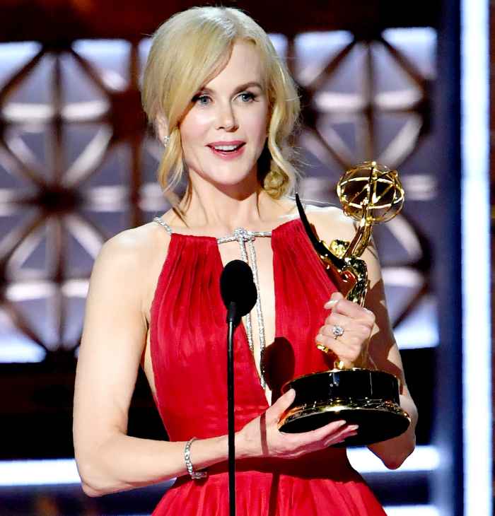 ptember 17, 2017 in Los Angeles, California. / ANicole Kidman accepts the award for Outstanding Lead Actress in a Limited Series or Movie for "Big Little Lies" onstage during the 69th Emmy Awards at the Microsoft Theatre on September 17, 2017 in Los Angeles, California.