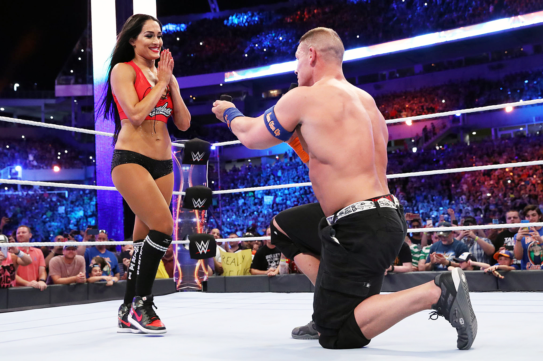 John Cena Proposes to Nikki Bella With Huge Diamond Ring: Photos