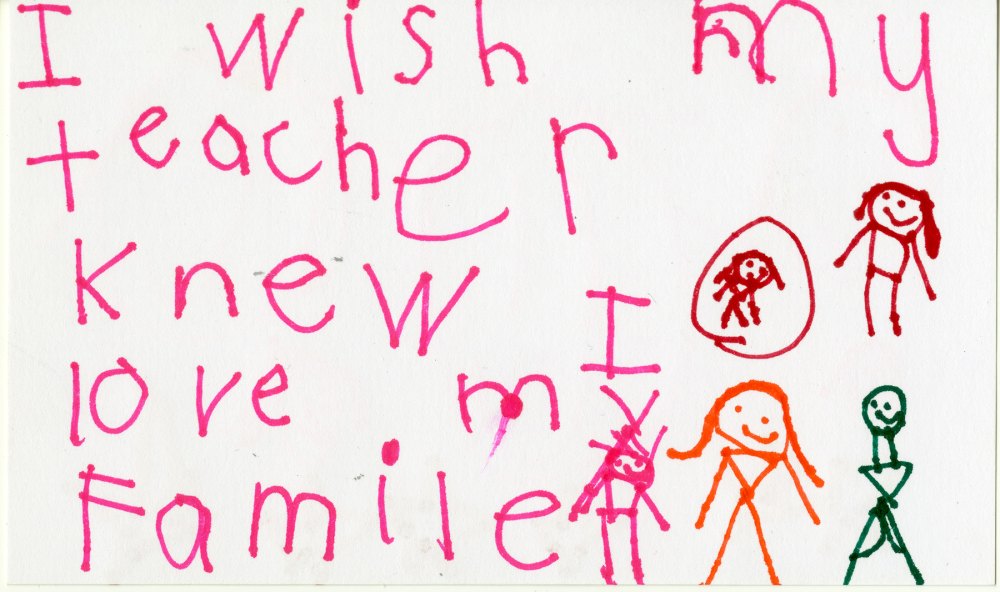 A note from 'I Wish My Teacher Knew' by Kyle Schwartz
