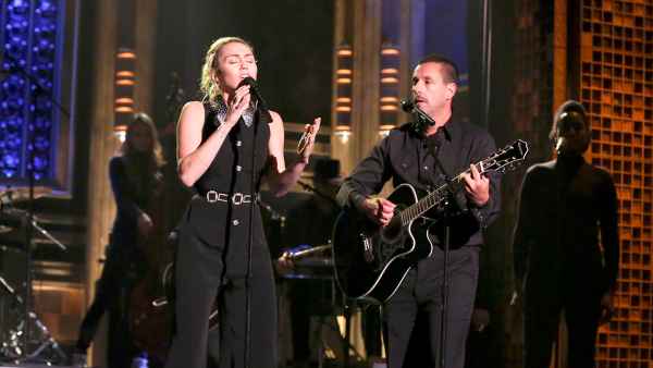 Miley Cyrus and Adam Sandler