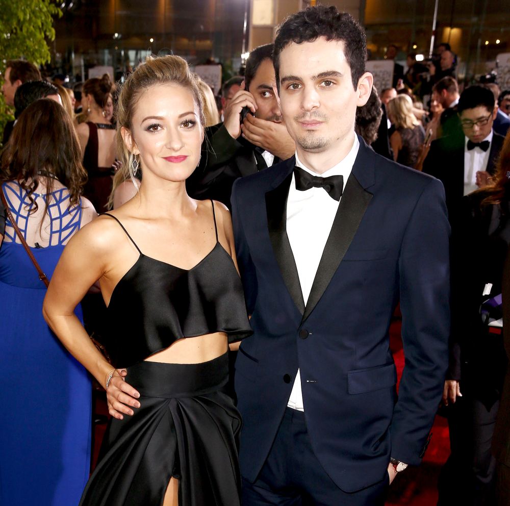 Olivia Hamilton and Damien Chazelle attend the 74th Annual Golden Globe Awards at the Beverly Hilton Hotel on Jan. 8, 2017, in Beverly Hills.