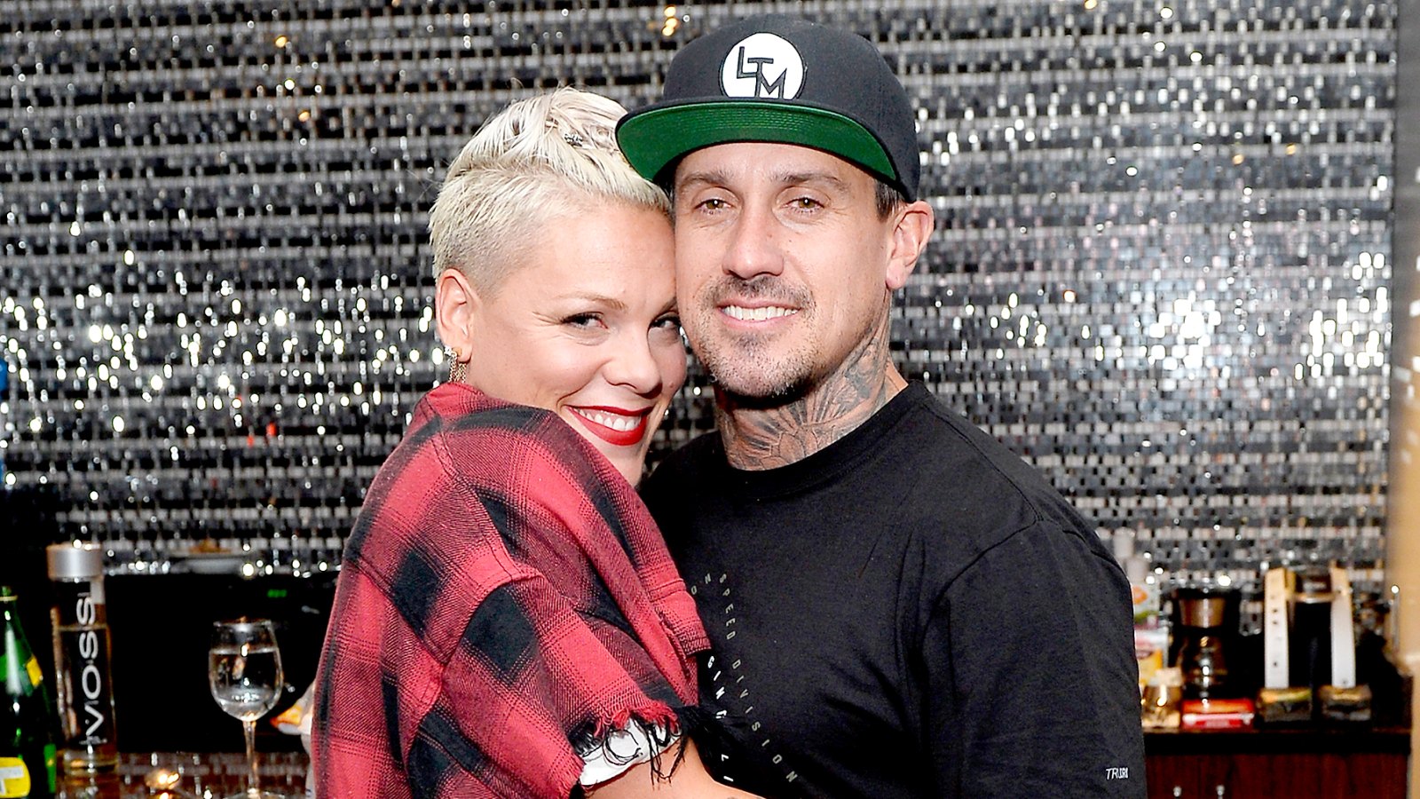 Pink and Carey Hart attend a surprise event in support of Carey Hart's Good Ride Rally benefiting Infinite Hero Foundation at The D Bar, at the D Las Vegas on October 5, 2017 in Las Vegas, Nevada.