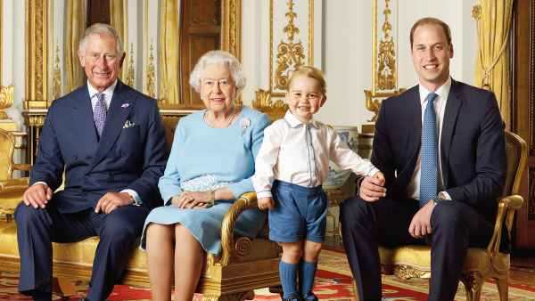 Prince Charles, Queen Elizabeth II, Prince George and Prince Charles