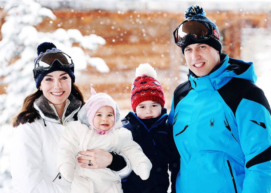 Catherine, Duchess of Cambridge and Prince William, Duke of Cambridge, with their children, Princess Charlotte and Prince George