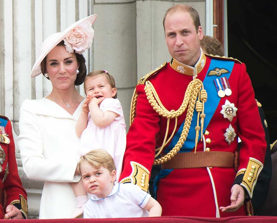 Prince George Prince William Kate Middleton grumpy Princess Charlotte Trooping the Colour