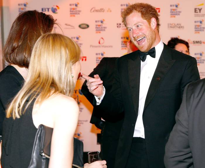 Prince Harry talks with guests at the BT Sport Industry Awards 2016 at Battersea Evolution on April 28, 2016 in London, England.