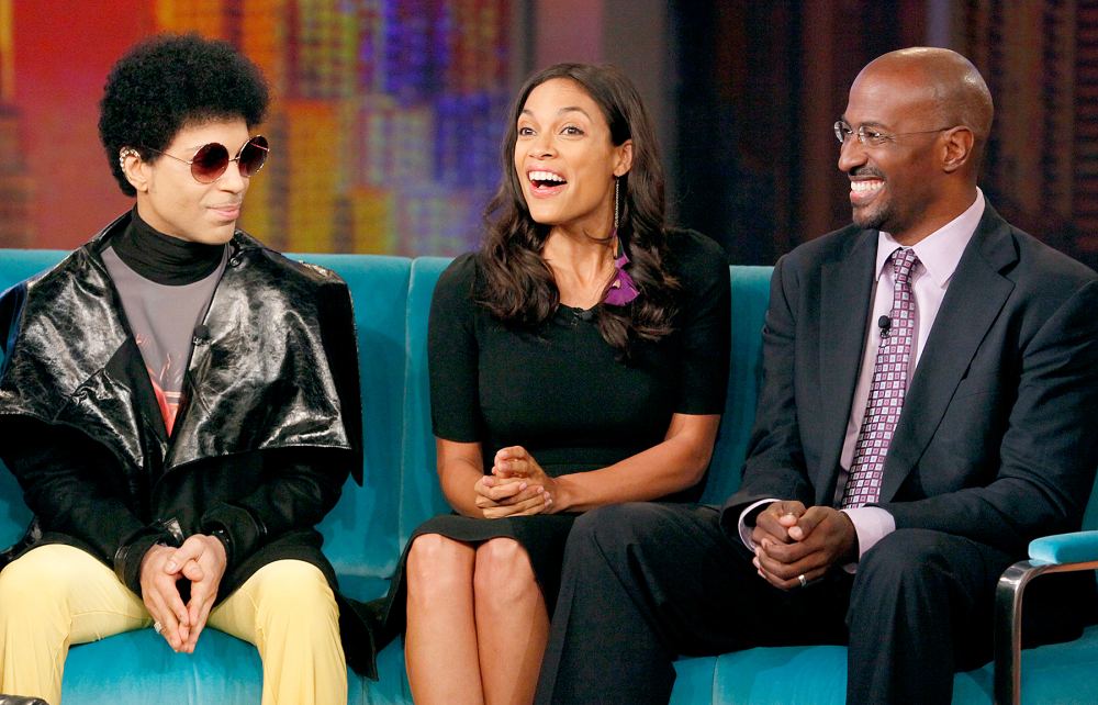 Prince appeared with actress Rosario Dawson and civil rights attorney/activist Van Jones on 'The View' in 2012.