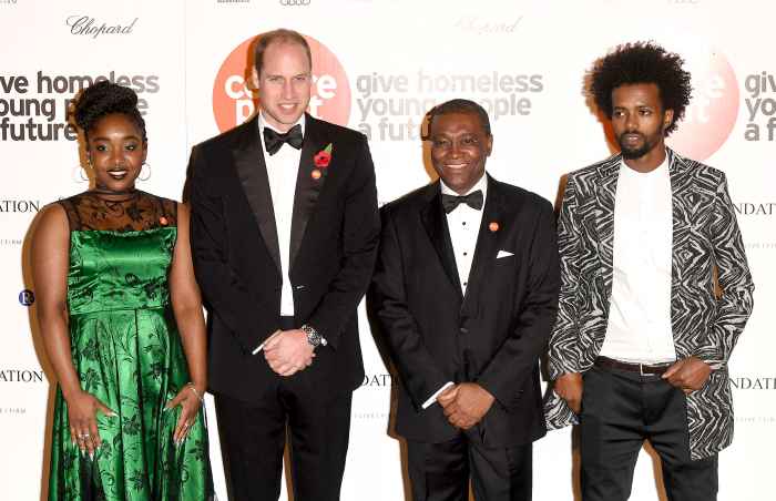 Prince William, The Duke Of Cambridge with Centrepoint CEO Seyi Obakin (2nd R) attends Centrepoint At The Palace at Kensington Palace on November 10, 2016 in London, England.