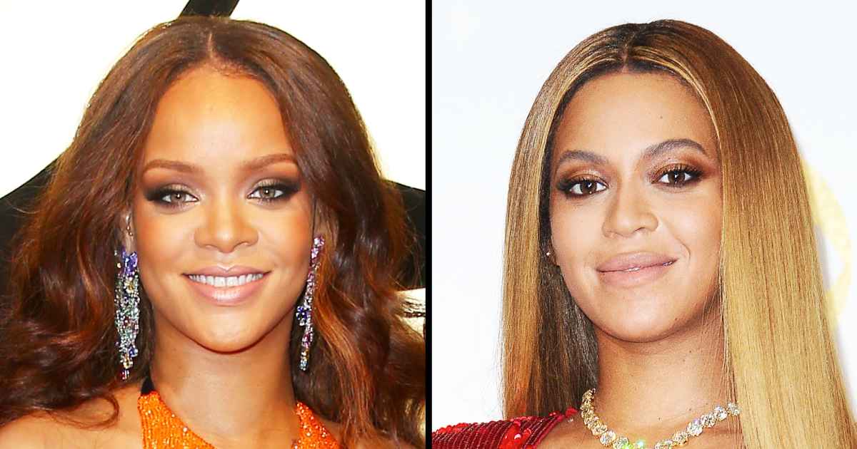 Beyonce and Rihanna Blow Kisses at Each Other: Watch | Us Weekly