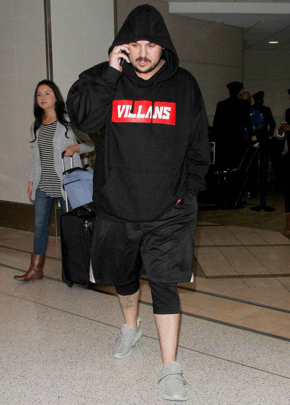 Rob Kardashian is seen at LAX on March 08, 2016 in Los Angeles, California.