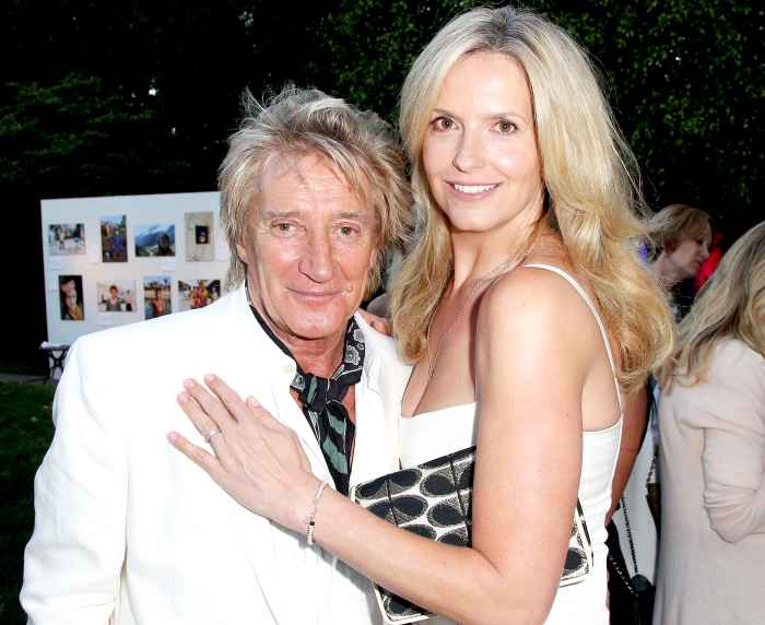Rod Stewart and Penny Lancaster attend the Theirworld & Astley Clarke summer reception in celebration of charitable partnership at the private residence of the British Consul General in Los Angeles on June 2, 2015 in Los Angeles, California.
