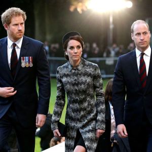 Duchess Kate, Prince William and Prince Harry attend an overnight vigil in France