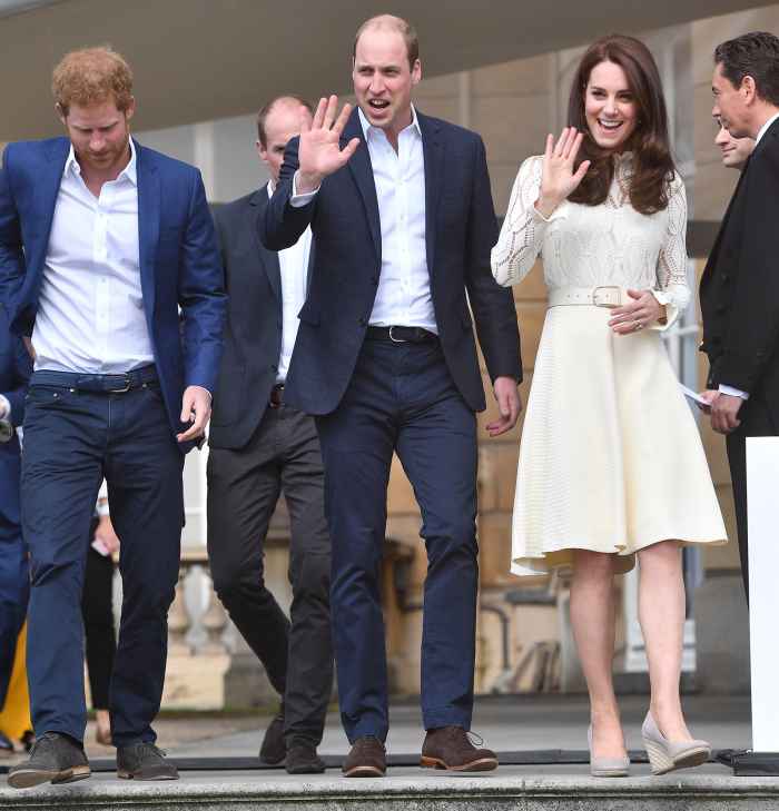Prince Harry and William with Princess Kate