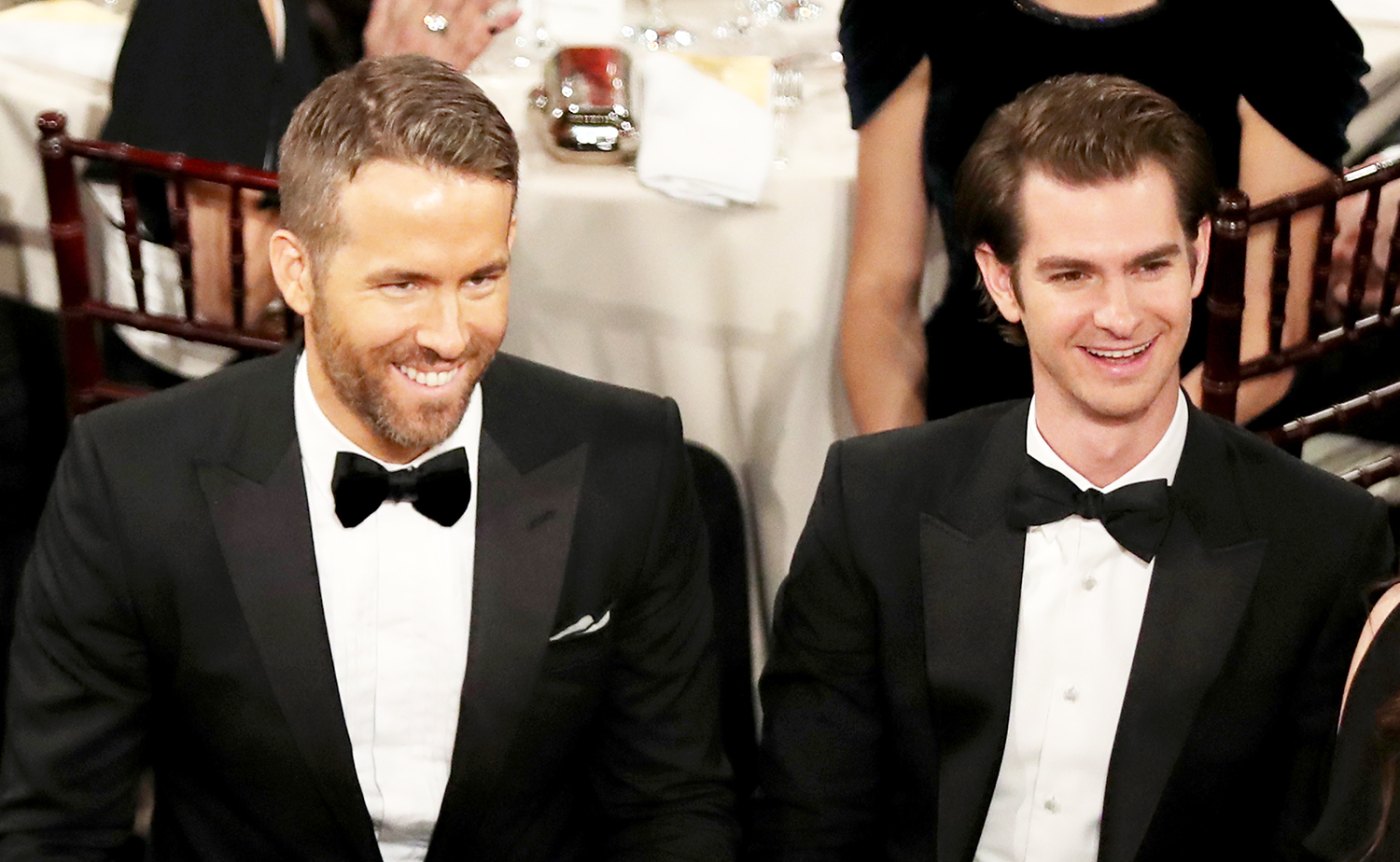 Ryan Reynolds Andrew Garfield Kiss During Golden Globes 2017 