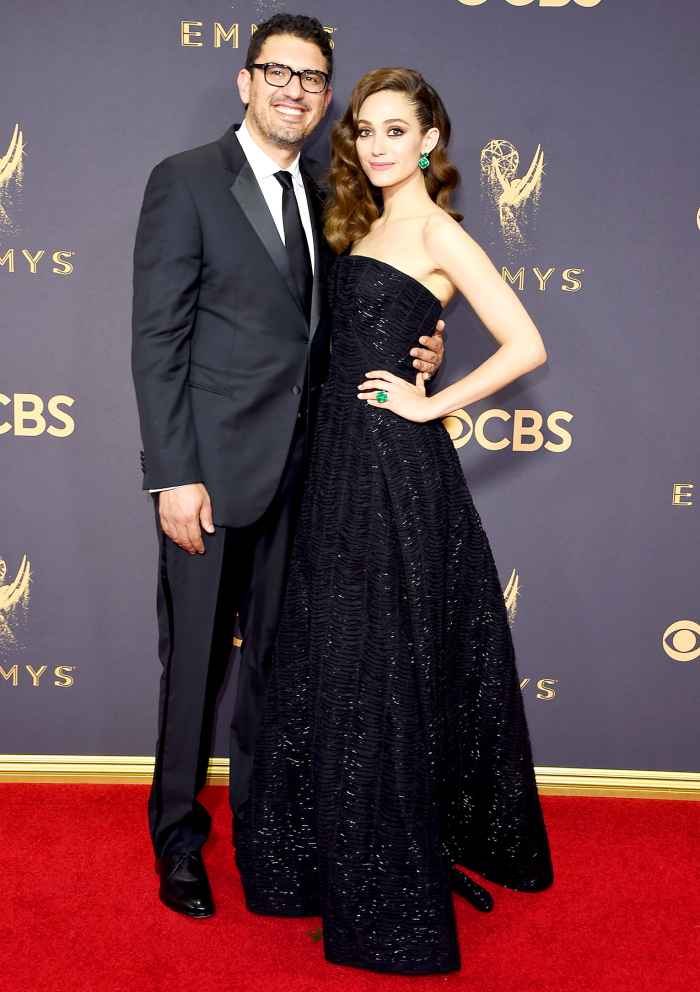 Sam Esmail and Emmy Rossum attend the 69th Annual Primetime Emmy Awards at Microsoft Theater on September 17, 2017 in Los Angeles, California.