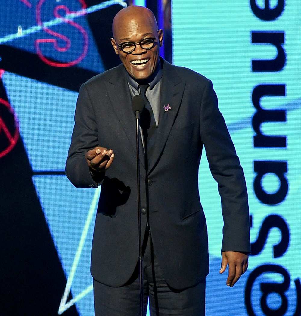 Samuel L. Jackson accepts the Lifetime Achievement Award onstage during the 2016 BET Awards.