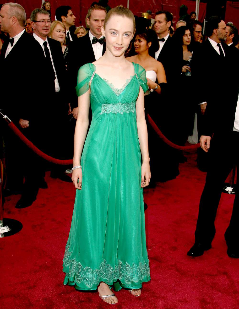 green dress at the oscars Tropical Cotton Shirt Maxi Dress Australia main image 0