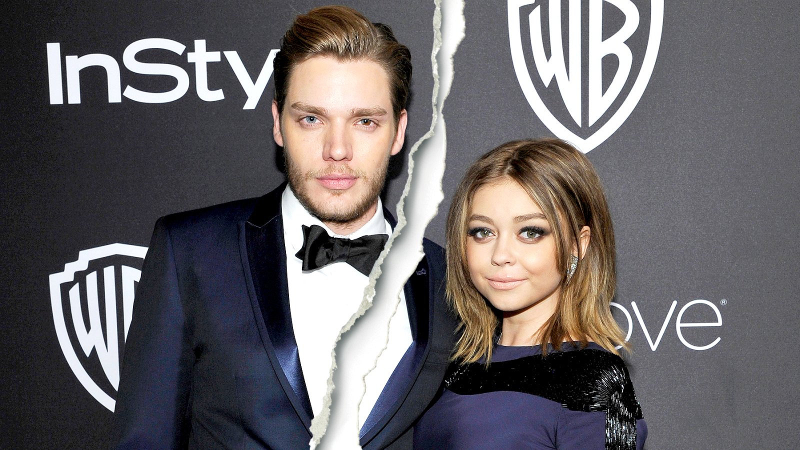 Dominic Sherwood and Sarah Hyland attend The 2017 InStyle and Warner Bros. 73rd Annual Golden Globe Awards Post-Party at The Beverly Hilton Hotel on January 8, 2017 in Beverly Hills, California.