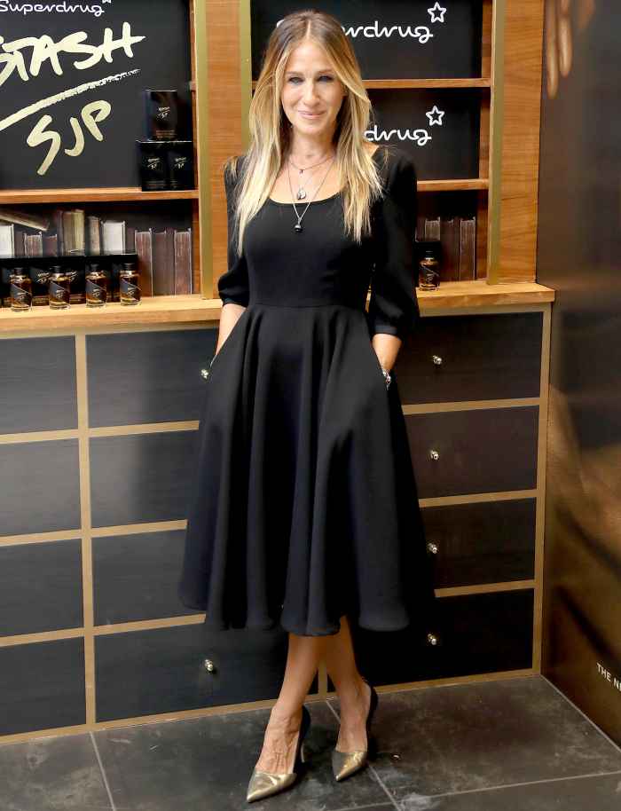 Sarah Jessica Parker attends a photocall/meets fans as she launches her new fragrance 'Stash' at Superdrug, Westfield White City on September 14, 2016 in London, England.