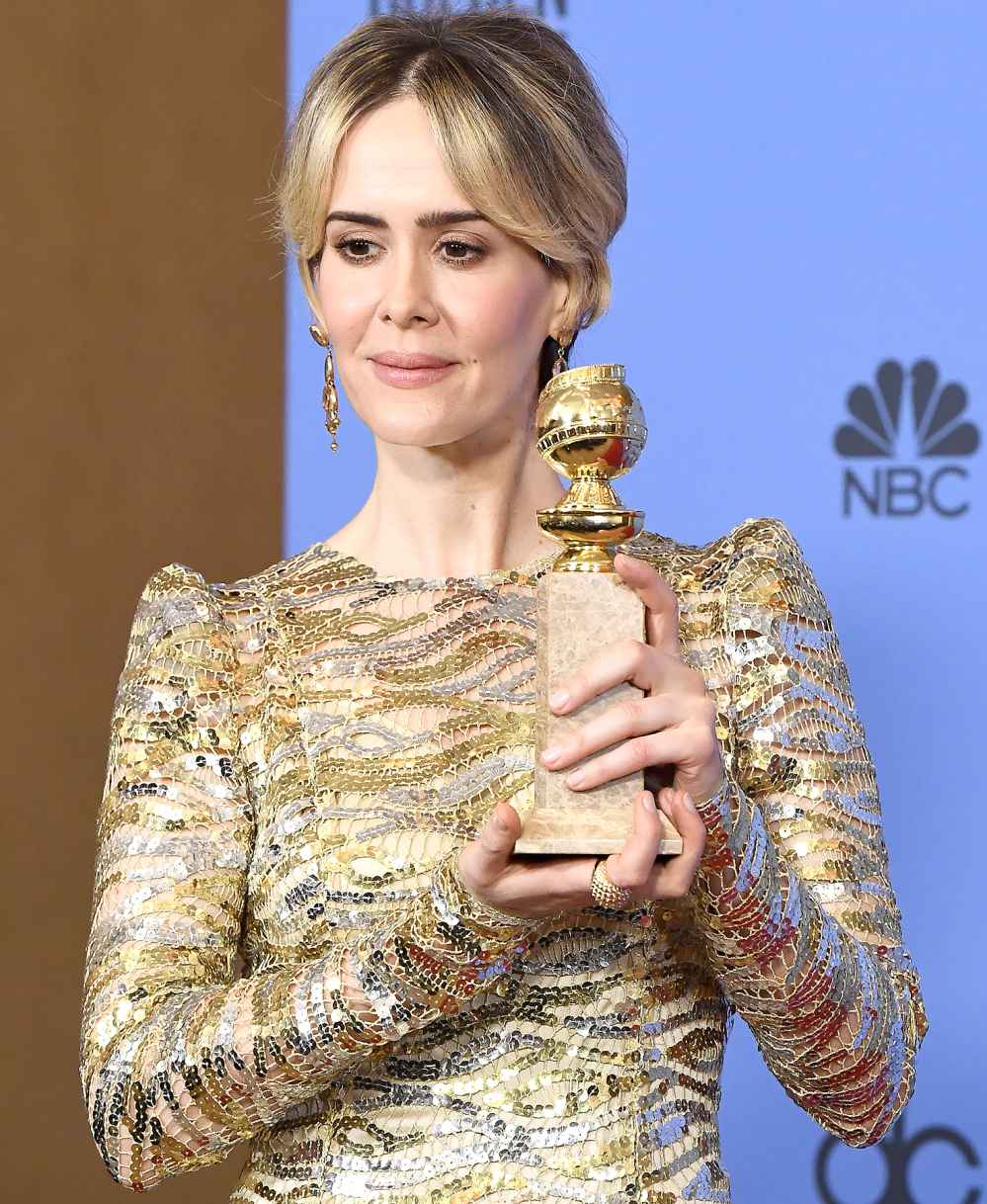Sarah Paulson, winner of the Best Performance in a Miniseries or Television Film, for 'The People v. O.J. Simpson- American Crime Story'.