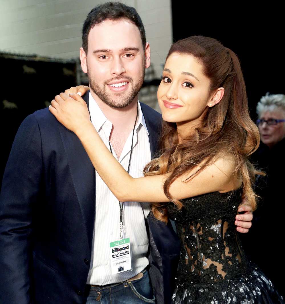 Scooter Braun and Ariana Grande attend the 2013 Billboard Music Awards in Las Vegas, Nevada on May 19, 2013.