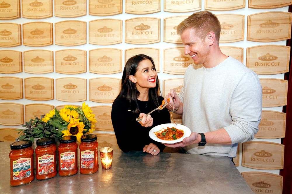 Sean and Catherine Lowe of The Bachelor enjoy a Tuscan-inspired Cavatelli made with the new Bertolli Rustic Cut Pasta Sauces at Gramercy Terrace on Wednesday, Oct. 4, 2017 in New York.