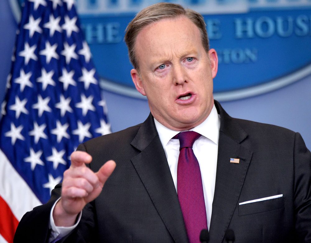 White House Press Secretary Sean Spicer speaks during the daily briefing in the Brady Briefing Room of the White House on February 23, 2017 in the Washington, DC.