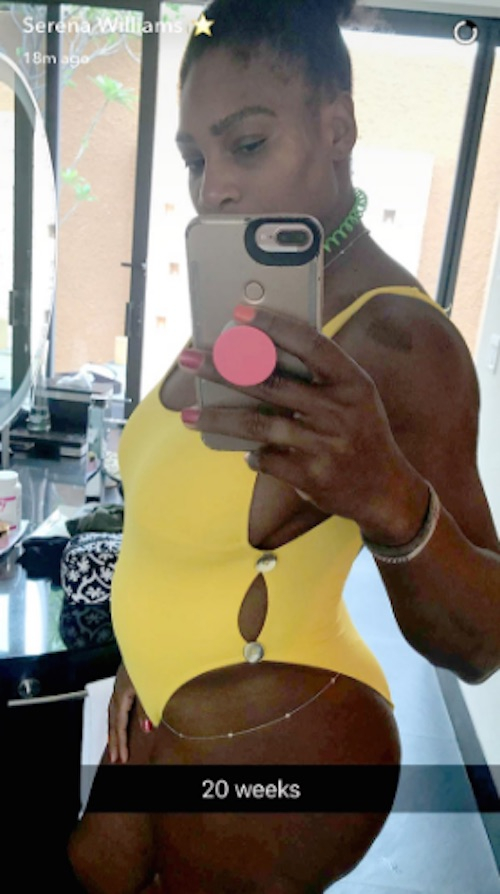 Serena Williams posted the image of her "20 week" baby bump by mistake