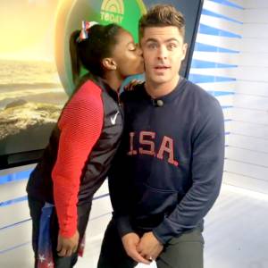 Simone Biles and Zac Efron