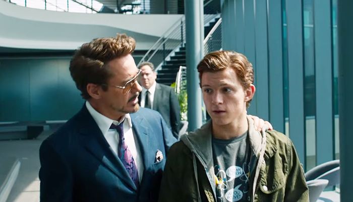Tom Holland Spider-Man Homecoming Robert Downey Jr Iron Man