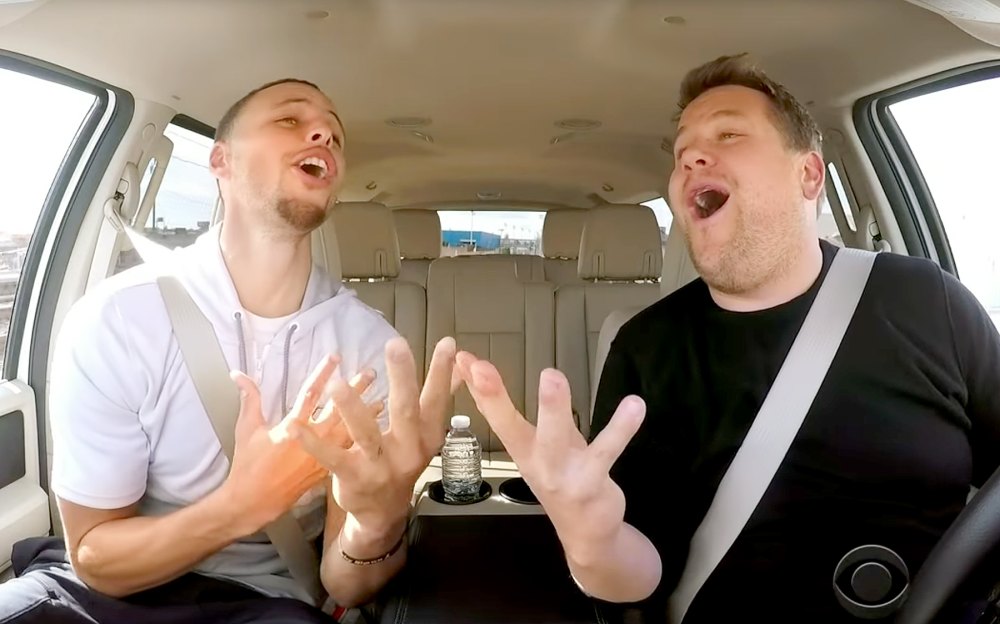 Stephen Curry and James Corden