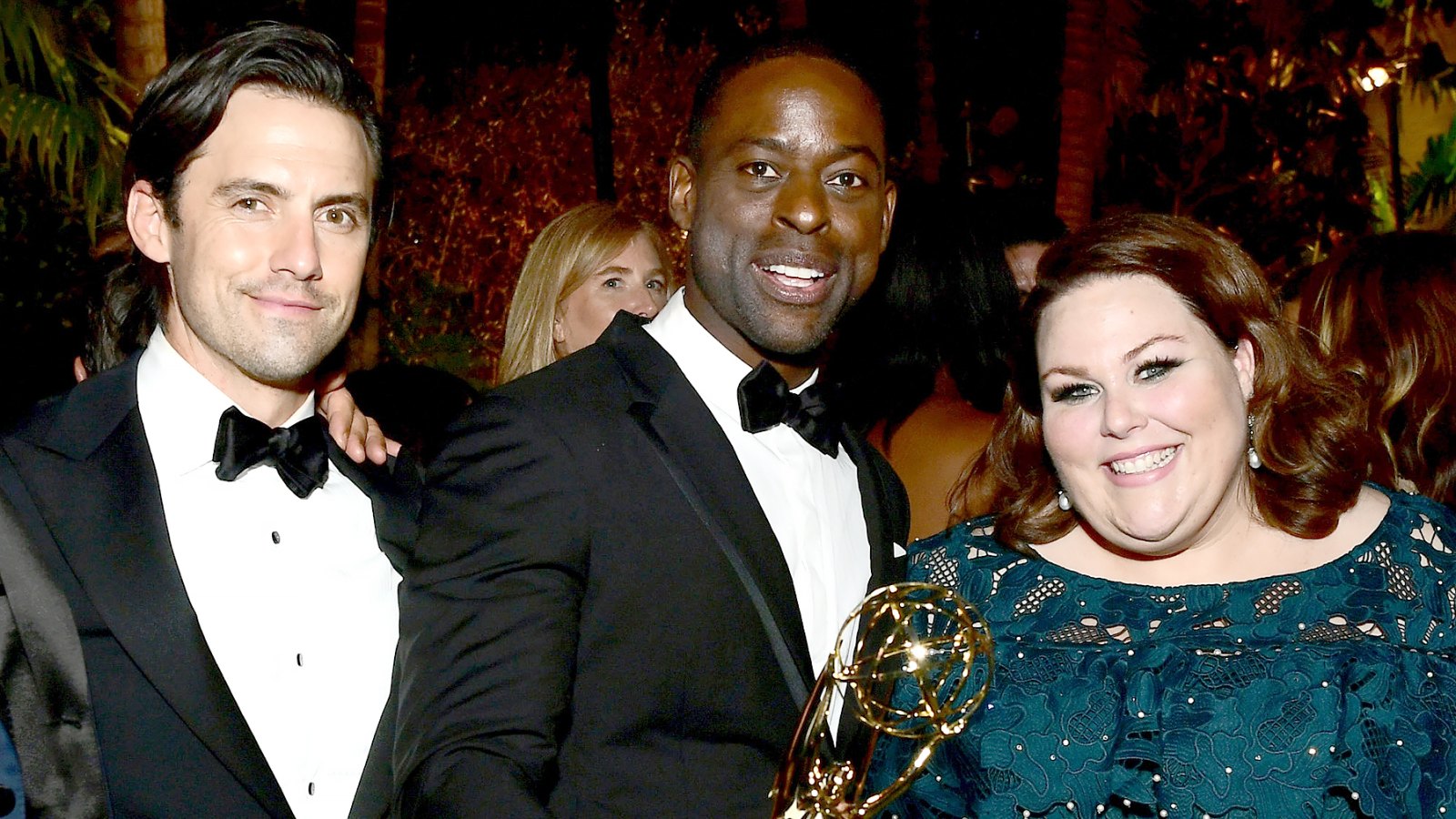 Milo Ventimiglia, Sterling K. Brown, Chrissy Metz attend FOX Broadcasting Company, Twentieth Century Fox Television, FX And National Geographic 69th Primetime Emmy Awards After Party at Vibiana on September 17, 2017 in Los Angeles, California.