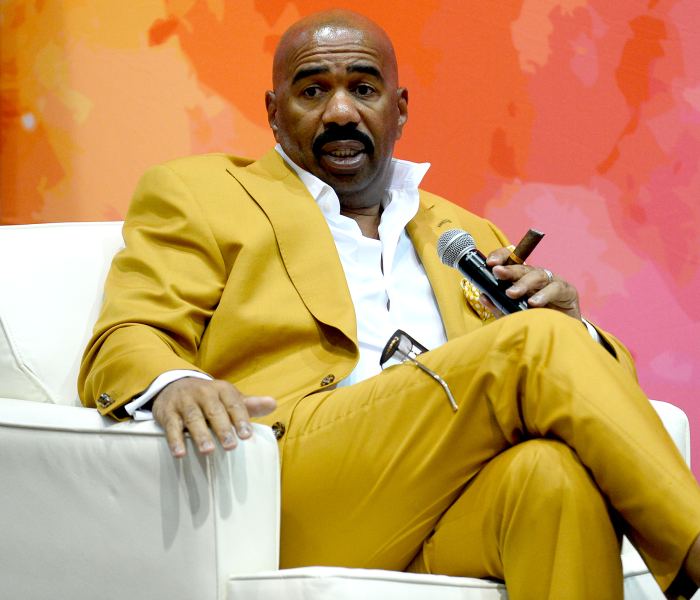 Steve Harvey speaks at the State Farm Color Full Lives Art Gallery during the 2016 State Farm Neighborhood Awards at Mandalay Bay Resort and Casino on July 22, 2016 in Las Vegas, Nevada.