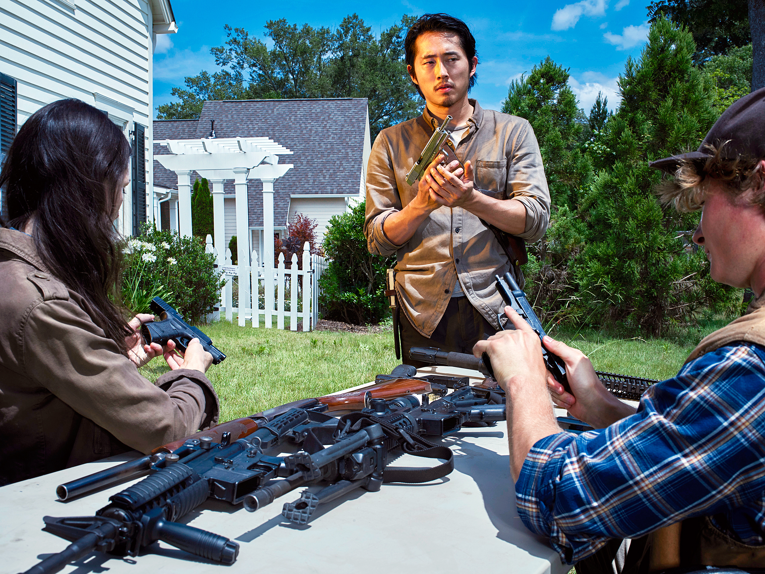 Steve Yeun as Glenn on The Walking Dead