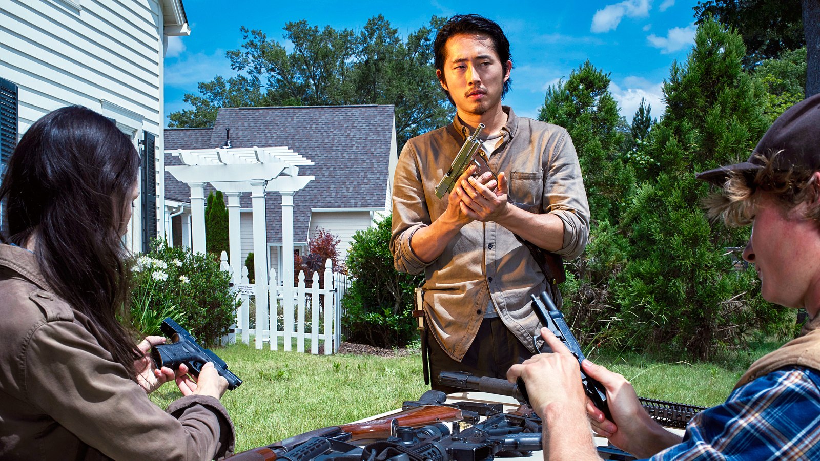 Steve Yeun as Glenn on The Walking Dead